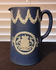 Antique Adams Ester 1657 Tunstall England Dark Blue/White 6" High Pitcher As Is - Picture 1 of 13