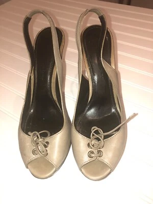 Sandalias BURBERRY de cuero marrón de tacón alto con cordones talla 39,5. Foto 1 de 4