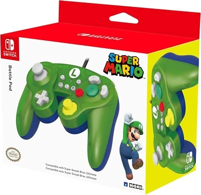 HORI Battle Pad Filaire USB (Luigi) Manette USB style GameCube Switch/OLED Neuf - Photo 1/3