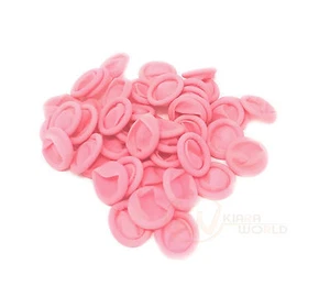 50 Rosa Latex Gummi Fingerbetten Schutz für Haarverlängerungen Puderfrei - Bild 1 von 1
