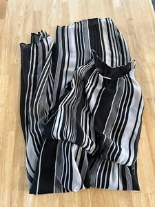 Gently Used Black White Stripe Jumpsuit by IZ Girl Byer Child Size 14 - Picture 1 of 4