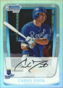2011 Bowman Chrome Prospects Refractors Baseball Card #BCP9 Carlo Testa /799