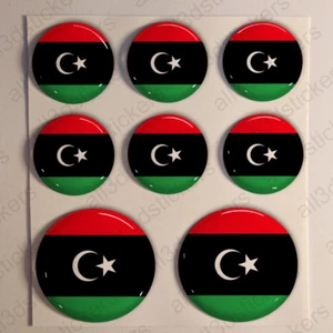 Stickers Libya Gel Domed Resin 3D Flags Libya Vinyl Sticker Decals Helmet Car - Picture 1 of 1