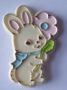 Easter bunny with flower  Hallmark Easter pin - Picture 1 of 3