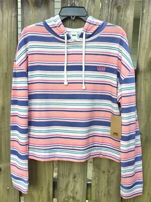 Nueva sudadera con capucha para mujer Vans pastel multicolor a rayas wazzy manga larga talla pequeña Foto 1 de 4