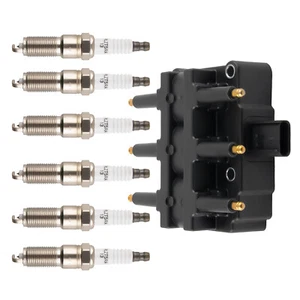 1X Ignition Coil & 6X Spark Plugs For Chrysler Town & Country V6 3.8L 2001-2010 - Picture 1 of 12
