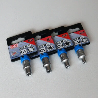 BGS E-Profil Nuss, Steckschlüssel Einsatz Außen Torx, Antrieb 1/4", SW E4 - E11
