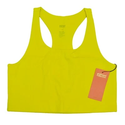 Small Citrine (Yellow/Green) Paloma Racerback Bra by Girlfriend Collective - Image 1 of 4