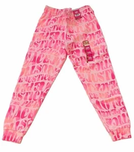 Justice Pink Fleece Jogger Sweatpants Pants Girls Medium 10 NWT NEW - Picture 1 of 8