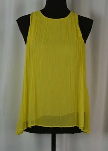 Adam Lippes Woemn's Silky Sleeveless Top Blouse Size 6 Silk Yellow Casual Fun  - Picture 1 of 10