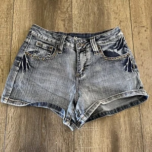 LA Blues Women's Shorts Size 6 High Rise Medium Wash Denim Jean - Picture 1 of 19