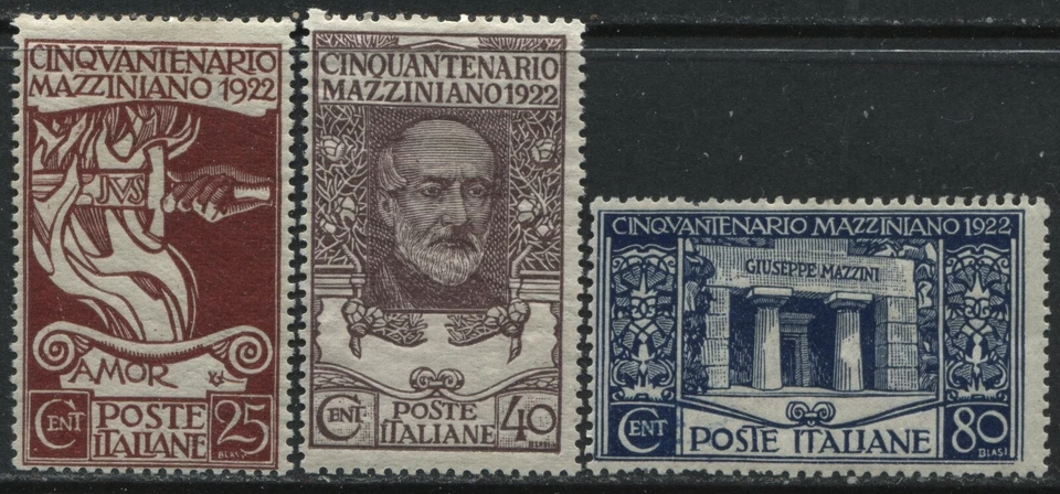 Italy 1922 Mazzini set of 3 mint o.g. hinged - Image 1 of 1