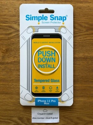 Apple iPhone 11 Pro Max X 8/7/6 Plus Tempered Glass Screen Protector Simple Snap - Image 1 of 4
