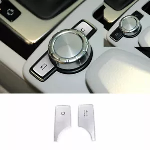 Silver Aluminum Middle Control Multimedia Button Sticker For Benz C-Class 08-14 - Foto 1 di 9