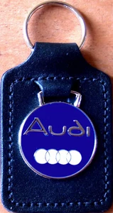 Audi Keyring Key Ring - badge mounted on a leather fob - Picture 1 of 1