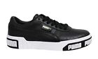 Puma Cali Bold Womens Trainers Black White Leather Lace Up Shoes 370811 03