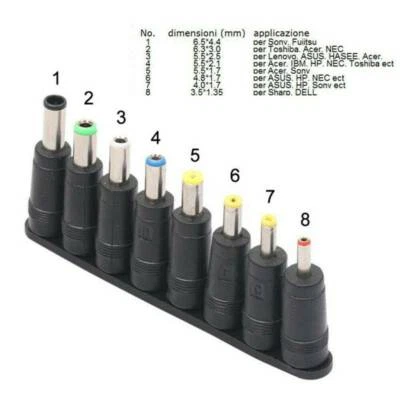 8 Stück Universal Laptop Notebook Netzteil Adapter Tipps AC DC Stecker Set - Bild 1 von 4