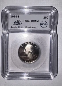 1969-S ICG PR 69 DCAM Washington Quarter Proof 25C - Picture 1 of 2