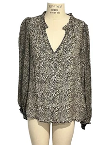 Velvet by Graham & Spencer Bluse Animal-Print V-Ausschnitt MEDIUM UVP 189 $ - Bild 1 von 8