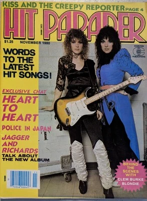 HIT PARADER Magazine November 1980 Heart, Police, KISS, Stones, Cheap Trick, Vtg - Image 1 of 4