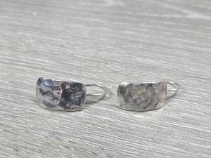 Silpada 925 Sterling Silber gehämmert rechteckig französische Haken Ohrringe W0991 - Bild 1 von 3