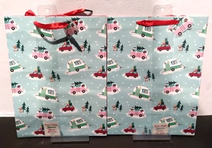2 bolsas de regalo FELICES Y BRILLANTES 2 por paquete perros en furgonetas autos campistas nuevas con etiquetas - Imagen 1 de 15
