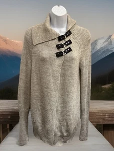 575 $ Patrizia Pepe offener Cardigan Pullover Damen 1 IT42 US 6 Alpaka Acryl Schnalle - Bild 1 von 17