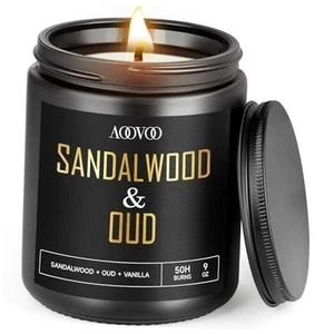 Scented Candles for Men - Sandalwood & Oud Candles for Home Scented, - Picture 1 of 7