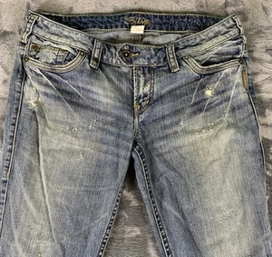 Silver Jeans Co. Men's 32x33 Distressed Boot Cut Y2K Grunge Tuesday Blue Jeans - Picture 1 of 14