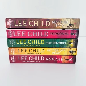 Jack Reacher Books Lee Child & Andrew Child conjunto de 5 thriller paquete de bolsillo - Imagen 1 de 9