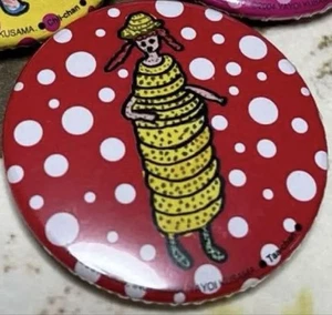 Yayoi Kusama Pumpkin Print Can Badge, Red, Hobby Goods Collection - Picture 1 of 2