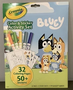 Bluey Crayola Color & Sticker Activity Set 32 Coloring Pages 50+ Stickers - Picture 1 of 7
