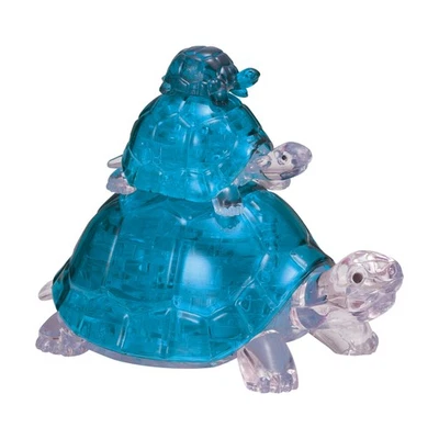 New - BePuzzled 3D Crystal Puzzle - Turtles (Blue): 37 Pcs - Ages 12+ | 1 player - Image 1 of 4