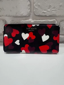 Portafoglio lungo Kate Spade cuore nero multi - Foto 1 di 16