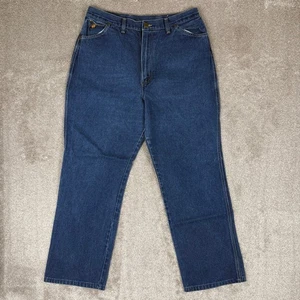 Vtg Wrangler Misses Jeans Size 16 High Rise USA 70s 34x29 Denim Waisted - Picture 1 of 7