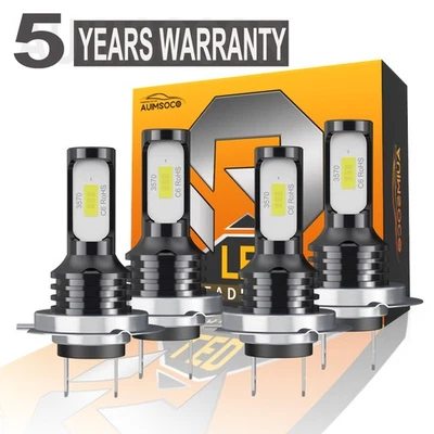 Para BMW 525i 530i 540i 550i H7 H7 Bombillas LED haz alto bajo súper brillante Foto 1 de 4