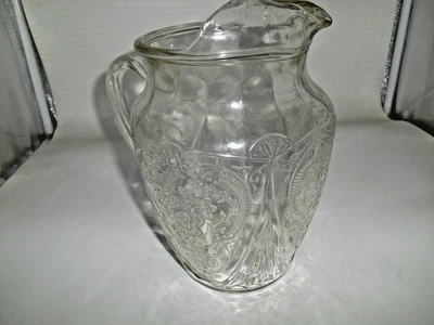 Muy bonito encaje real transparente Hazel Atlas 86 OZ Jarra de labios de hielo Foto 1 de 4