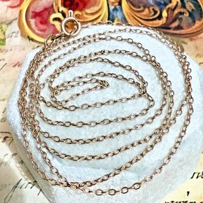14k 583 Rose Gold Chain Vintage East European USSR Era  - 27.5" - 69.8cm- #1927 - Image 1 of 4