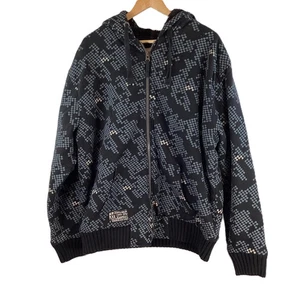 Dissident Black Faux Fur Lined Zip Up Hoodie XXL - Picture 1 of 7