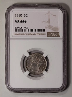 Liberty Nickel 5C 1910 NGC MS66+ Foto 1 de 4
