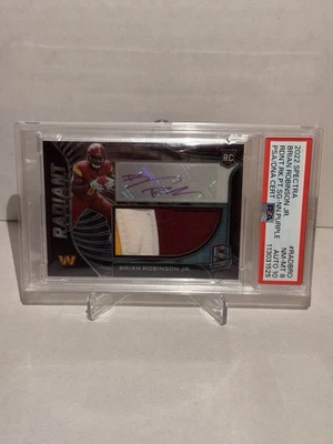 Brian Robinson Jr. 2022 Spectra Radiant RPA Neon Purple #RADBRO 7/30 PSA 8 - Image 1 of 3