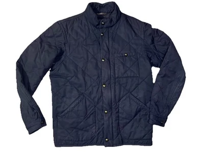 J Crew Navy Quilt Style Bomber Jacket Outer Wear Zip Button Men's Size M Thermal - Image 1 of 4