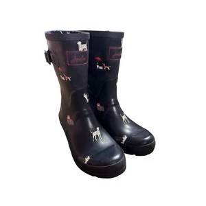 Joules Molly Welly Damen-Regenstiefel US 9 UK 7 marineblau Hundemotiv - Bild 1 von 8