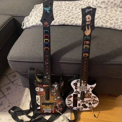 Nintendo Wii Red Octane Sunburst & White Les Paul Guitar Hero Controller Leggi - Immagine 1 di 4