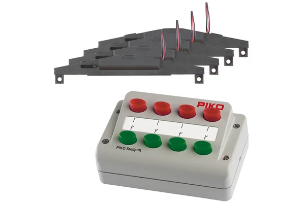 PIKO 55392 HO Scale 4 Switch Machines w/Control Panel - Image 1 of 1