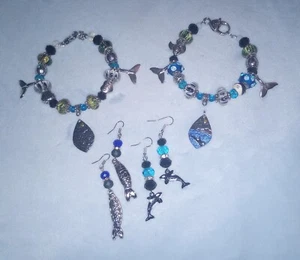 Orca Killerwal Southern Resident Orca Perlen Bettelarmband Ohrringe - Bild 1 von 10