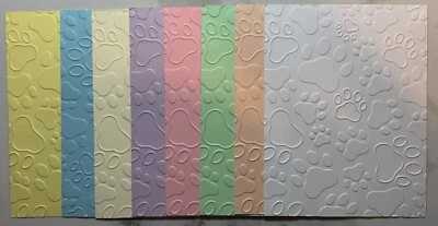 ESTAMPACIÓN EN RELIEVE CARTULINA FRONTAL JUEGO DE 8 HOJAS "Huellas de patas medianas" Foto 1 de 4