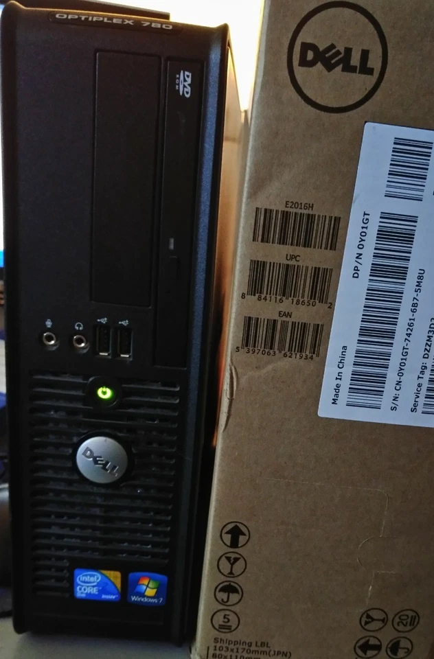 Dell Optiplex 780 Desktop Computer PC Windows 7 Pro~ Core 2 Duo~4GB~160GB HDD - Image 1 of 2