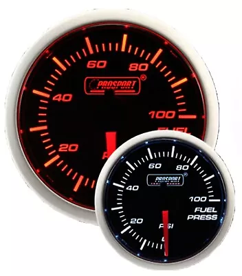 Fuel Pressure Gauge- Electric Prosport Amber & White 52mm (2 1/16") W/Sender  - Image 1 of 2