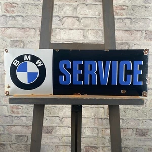 BMW Emailschild 23,6x7,9" (60x20cm) schönes Motorrad Auto Garage Retro Wanddeko - Bild 1 von 19